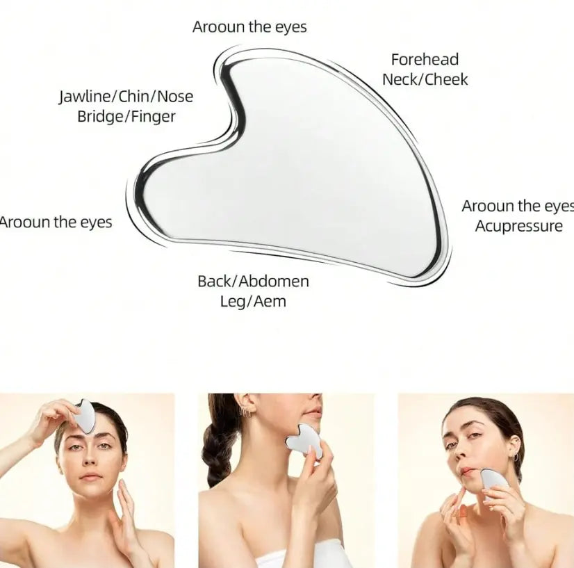 Gua Sha and Face Rollers,Metal Face Roller for Eyes Neck,Anti-aging Facial Massager