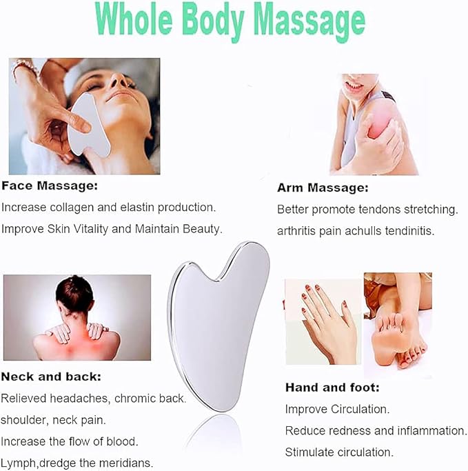 Gua Sha and Face Rollers,Metal Face Roller for Eyes Neck,Anti-aging Facial Massager