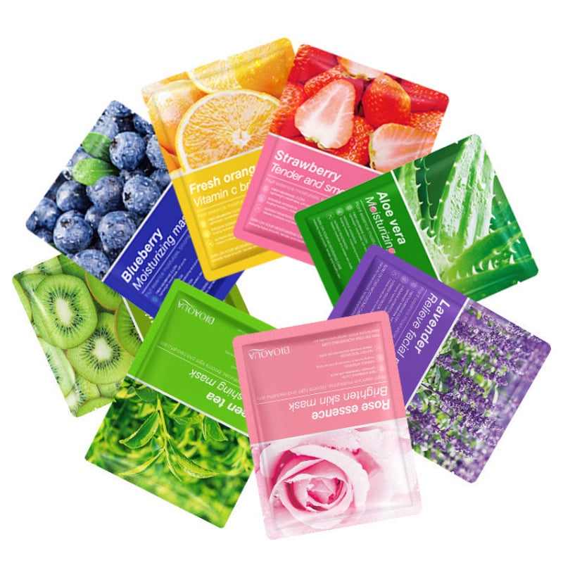 BIOAQUA Pack of 5 Fruit & Plant Extract Facial Sheet Masks 25g Each
