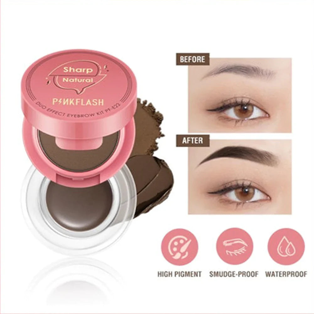 PINKFLASH PF-E22 Eyebrow Gel & Powder Kit 2 in 1 Duo Effect