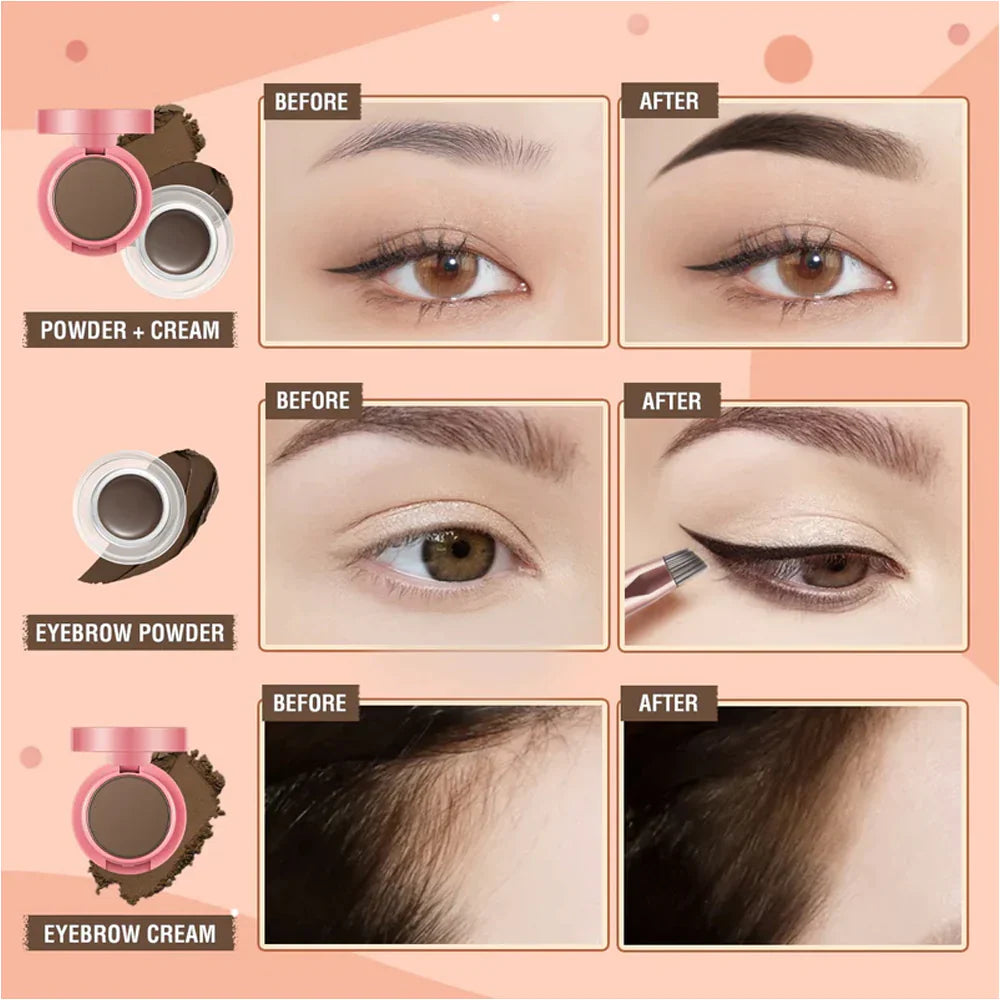 PINKFLASH PF-E22 Eyebrow Gel & Powder Kit 2 in 1 Duo Effect