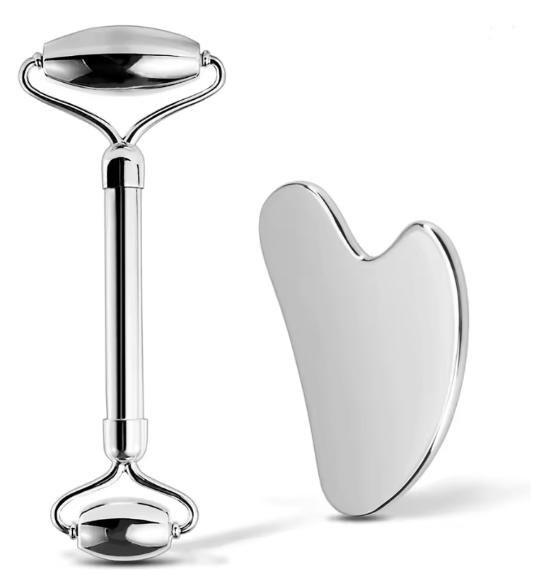 Gua Sha and Face Rollers,Metal Face Roller for Eyes Neck,Anti-aging Facial Massager